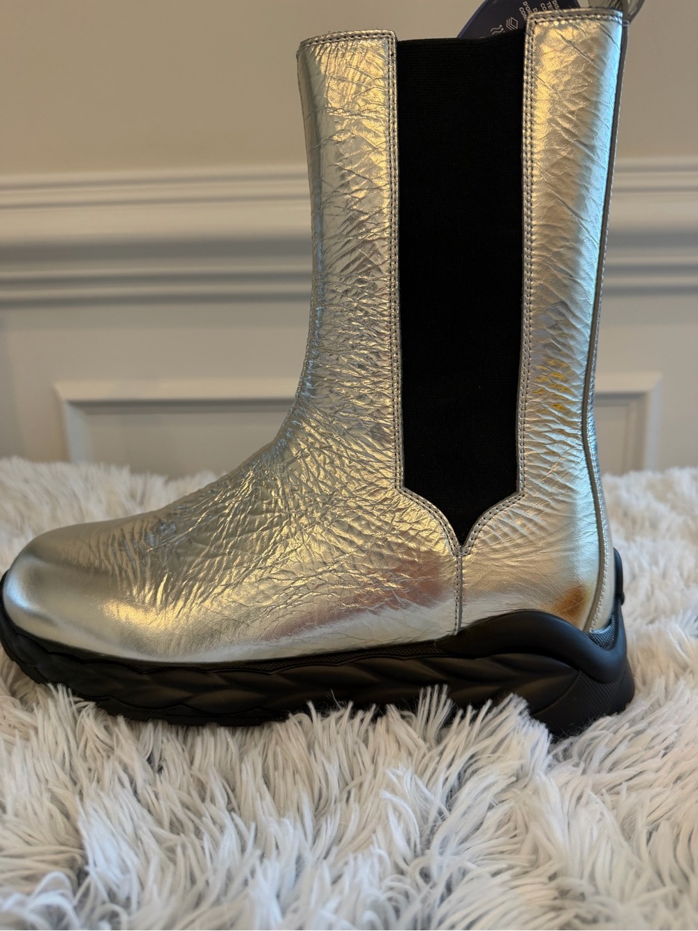 MCM silver Boots Women Size 10 - Picture 12 of 16